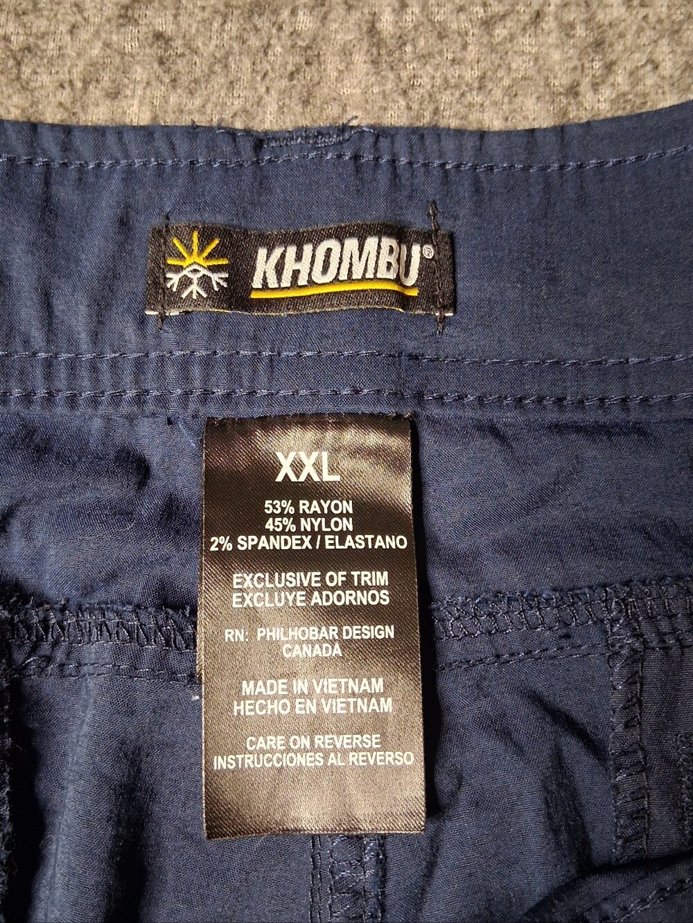 Khombu Womens Navy Blue Woven Stretch Capri Pants XXL - Picture 2 of 14